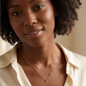 LC Lauren Conrad Gold Tone Heart & Pulse Pendant Necklace 16” Dainty